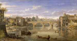 Ponte Sisto，罗马（纸上蛋彩画）
